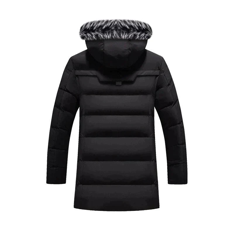 Herren Winterjacke | Langer Steppmantel Mit Kapuze