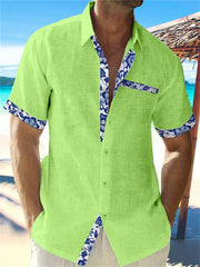 Eastcott - Lässiges Sommerhemd mit Ethno-Print – Limette-Marine