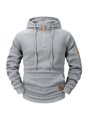Quenford - Softtouch-Reißverschluss-Hoodie – Hellgrau