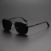 Herren Retro Metall Punk Sonnenbrillen – Vintage UV Schutz Shades – Schwarz