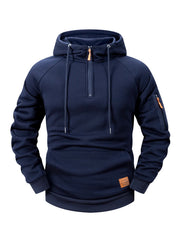 Quenford - Softtouch-Reißverschluss-Hoodie – Marineblau