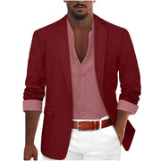 Farington - Taillierter Leinenblazer – Rot