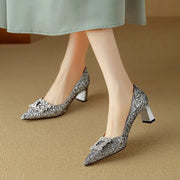 Katrien | Glitzer-Pumps – Silber
