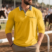 Balcombe - Soft-Touch Langarm-Poloshirt – Gelb