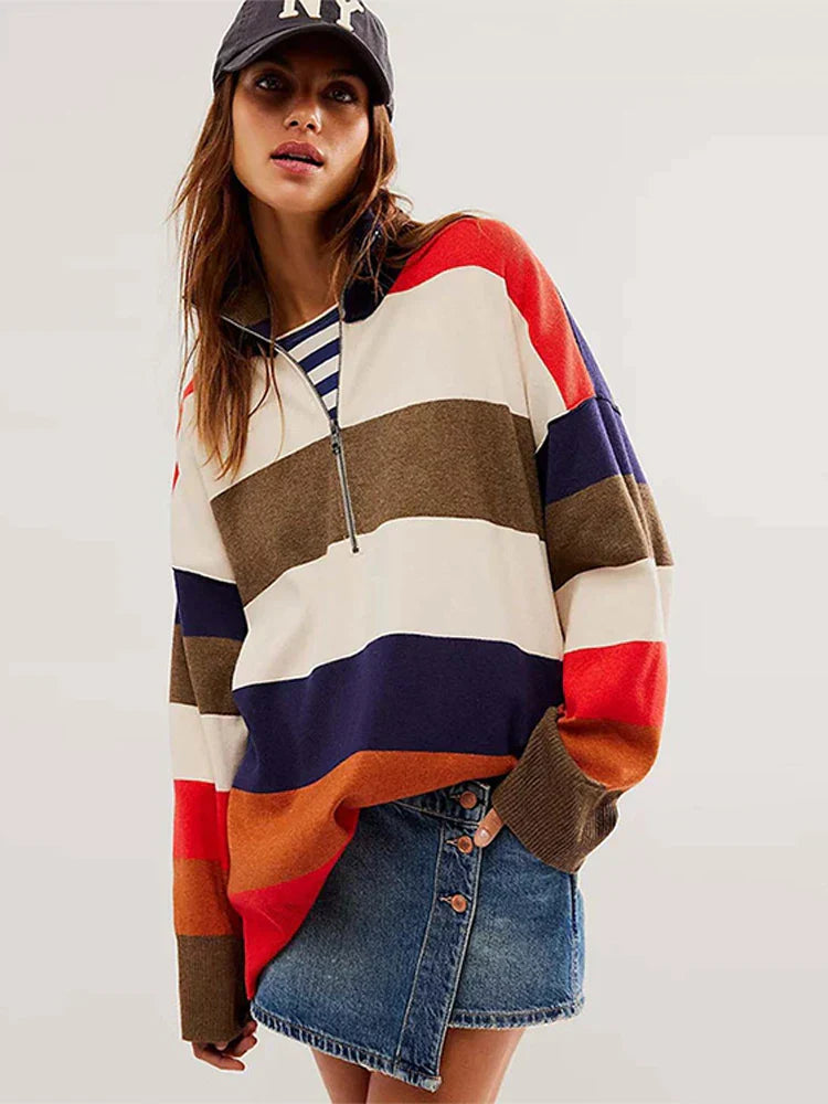 Aldina | Retro gestreifter Pullover