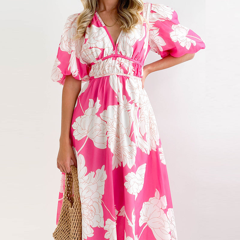 DARINA | ROBE MAXI ROUGE ROSE