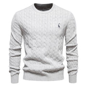 Leon | Herrenpullover warm aus hochwertigem Strick – Hellgrau