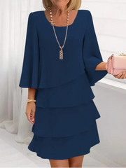 Catherine™ - Elegantes Komfort-Rüschenkleid – Marineblau