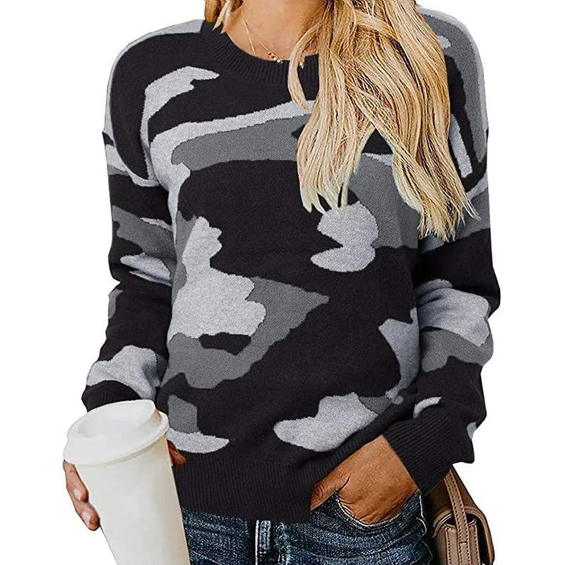 Le Clair | Leopard Camouflage Strickpullover