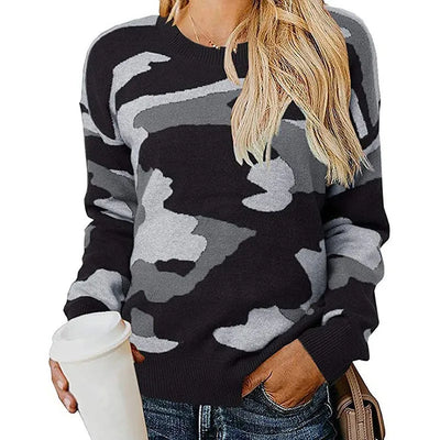 Le Clair | Leopard Camouflage Strickpullover