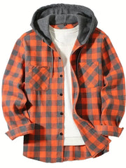 Jastor - Wattierte Karojacke – Orange
