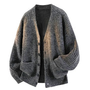 Galienne - Oversize-Strickjacke mit V-Ausschnitt in Soft-Touch-Qualität – Anthrazit