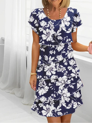 Francesca™ - Elegantes Komfort-Rüschenkleid – Blau