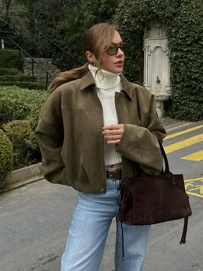 NOIR | SUEDE BOMBERJACKE