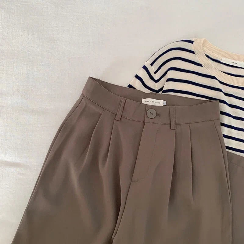 Frida Anzughose mit Bundfalten High Waist