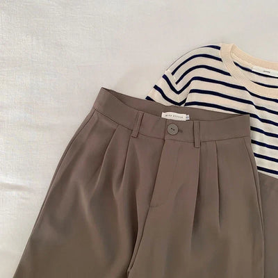 Frida Anzughose mit Bundfalten High Waist