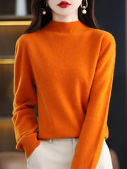 Pure Schurwolle Damenpullover – Orange