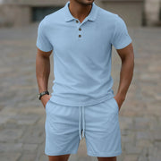Sommerfeld | Modernes Sommer-Polo-Set für Herren (1 kaufen, 1 GRATIS dazu) – Blau