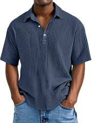 Oscar | Retro Herren Sommerhemd – Marineblau