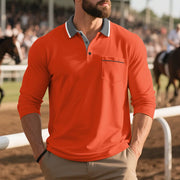 Balcombe - Soft-Touch Langarm-Poloshirt – Orange