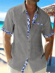 Eastcott - Lässiges Sommerhemd mit Ethno-Print – Grün-Marine