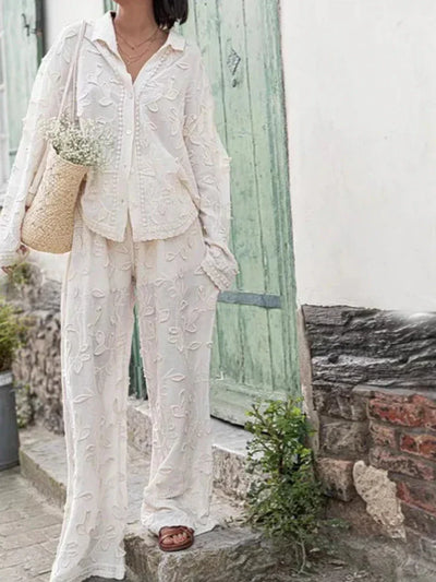 Zweiteiler-Set | Florale Stickerei | Lässig & Charmant