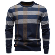 Lukas | Modischer Herrenpullover mit Rautendesign – Dunkelblau