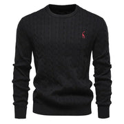 Leon | Herrenpullover warm aus hochwertigem Strick – Schwarz