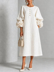 Anavise - Elegantes Midikleid – Weiß