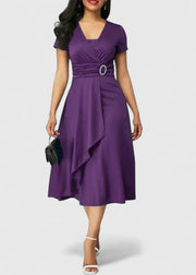 Clara | Zeitloses Midi-Kleid mit elegantem Komfort – Lila