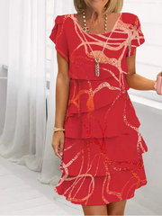 Danielle™ - Elegantes Komfort-Rüschkleid – Rot