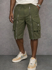 Sommerfeld | Tactical Cargo-Shorts mit Reißverschlussdetails (1 Kaufen, 1 GRATIS dazu) – Armeegrün