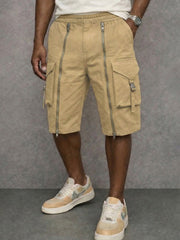 Sommerfeld | Tactical Cargo-Shorts mit Reißverschlussdetails (1 Kaufen, 1 GRATIS dazu) – Khaki