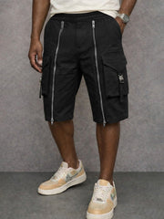 Sommerfeld | Tactical Cargo-Shorts mit Reißverschlussdetails (1 Kaufen, 1 GRATIS dazu) – Schwarz