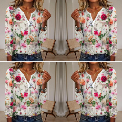 Janly - lässige bluse mit blumendruck