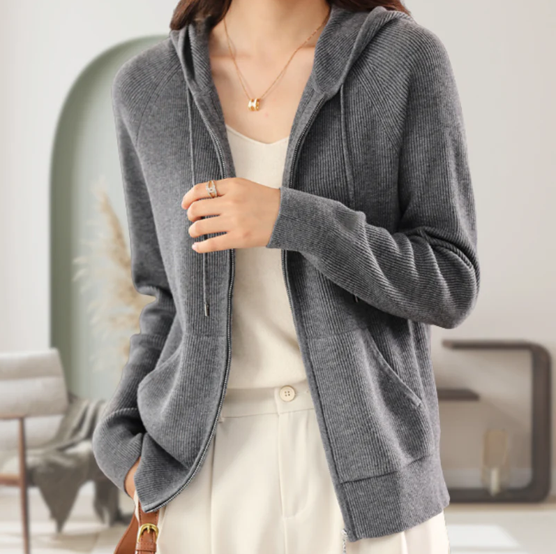 JENICA | LÄSSIGER KAPUZENPULLI STRICKJACKE