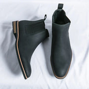 Herren Slip On Hohe Lederschuhe – Mitternachtsschwarz