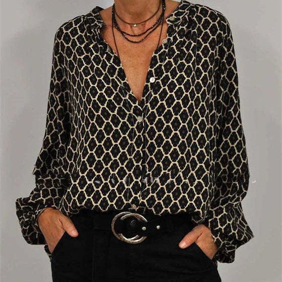 Christina | Entspanntes Midi-Shirt mit V-Ausschnitt