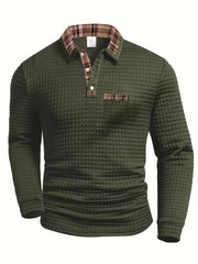 Harry | Polo-Shirt mit Karomuster – Militärgrün