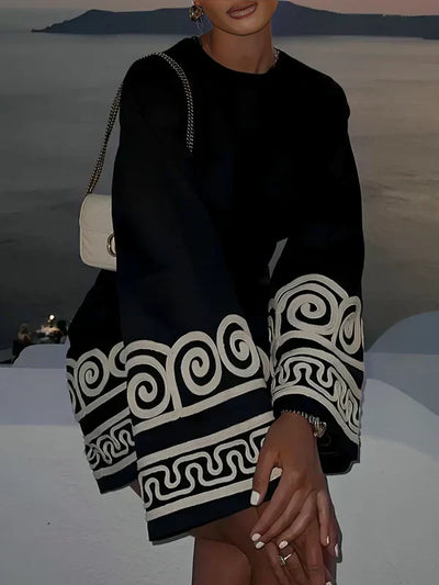 A-Linien Kleid mit Stickerei | Weite Ärmel | Elegant und Modern