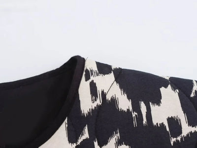 Connie Steppjacke Rundhals Animalprint