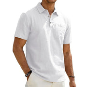 Grafton - Strukturiertes Kurzarm-Poloshirt – Weiß