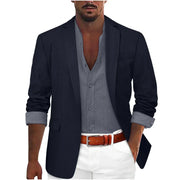 Farington - Taillierter Leinenblazer – Marineblau