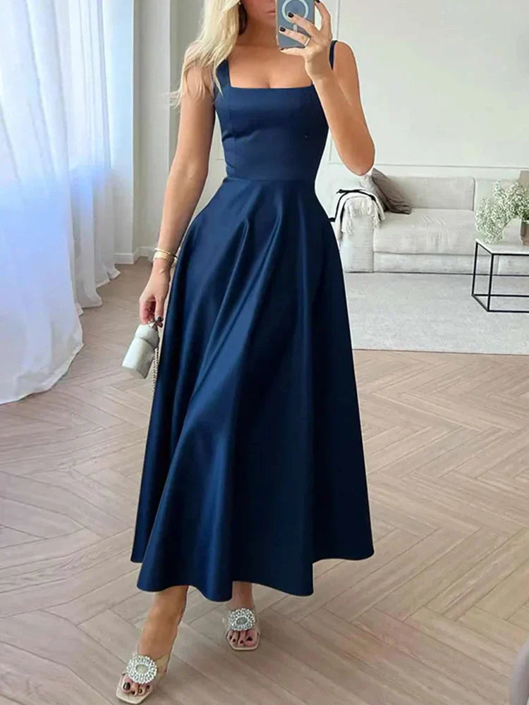 Luna | Modernes ärmelloses Maxikleid mit hoher Taille für Frauen