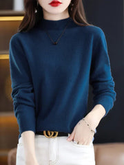 Pure Schurwolle Damenpullover – Algen blau