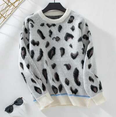 Le Clair | Leopard Print Woll-Jacquard-Pullover