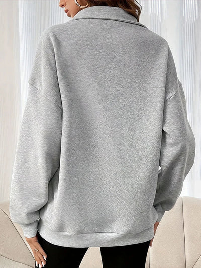 Avery | Schlankes Sweatshirt mit halbem Reißverschluss