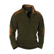 Montague - superweicher Half-Zip-Pullover – Olivgrün
