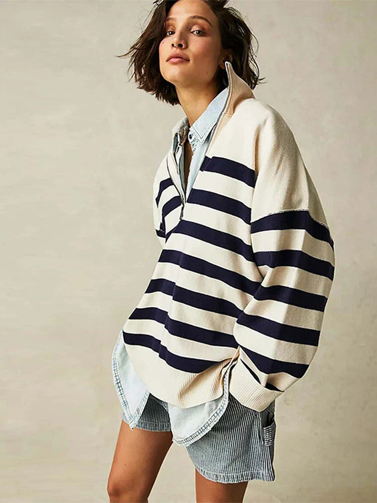 Aldina | Retro gestreifter Pullover