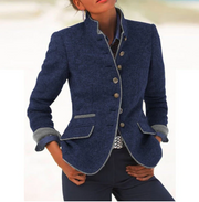 Violeta - federleichte Stehkragenjacke – Blau